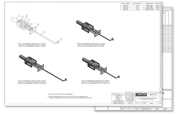 Hutchens Industries EZ Pull Sub Assembly 29573